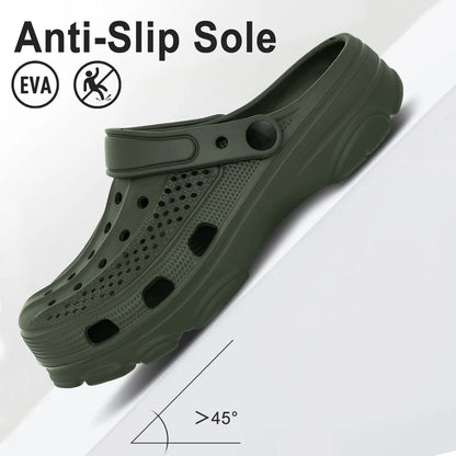Comwarm Men’s Clogs Slippers – Breathable Non-Slip Garden & Beach Sandals for Indoor Outdoor Casual Wear