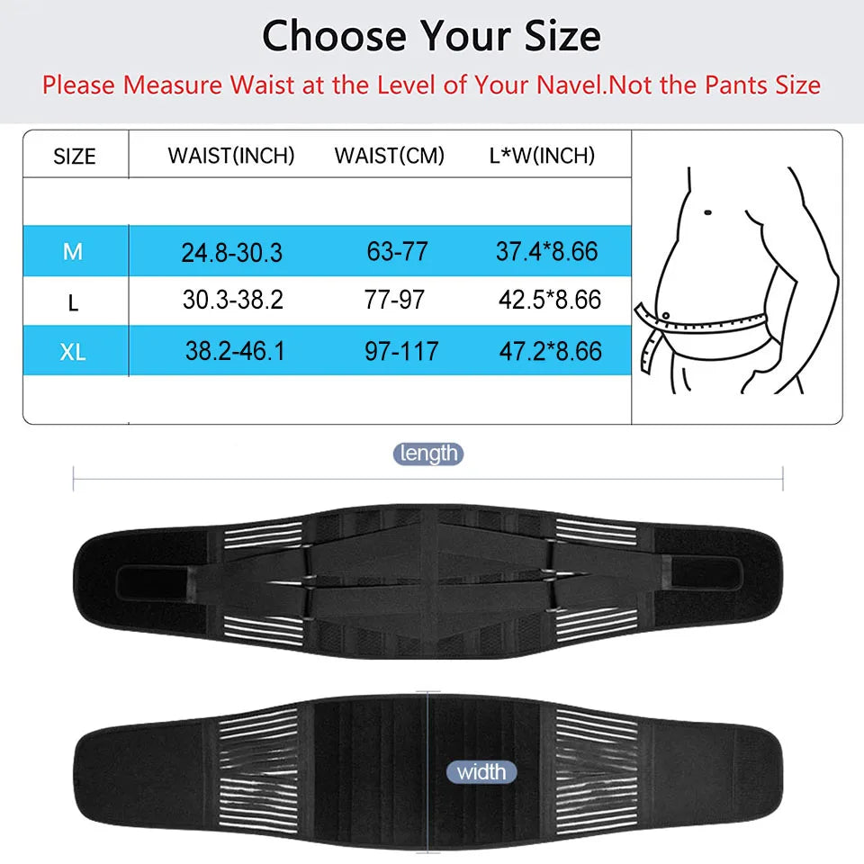 AOLIKES Lower Back Brace with 6 Stays – Anti-Skid Orthopedic Lumbar Support Belt, Breathable Waist Support for Gym & Pain Relief