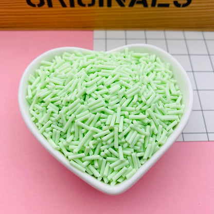 100g Colorful Long Clay Sprinkles – 5-6mm DIY Craft Decorations for Phone Deco & Creative Projects