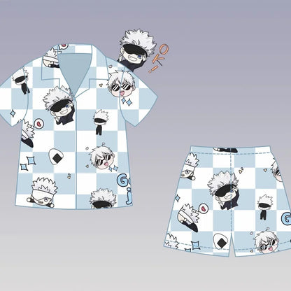 Jujutsu Kaisen Gojo Satoru Anime Pajamas Set – Cute Spring & Summer Couples Homewear, Birthday Gift