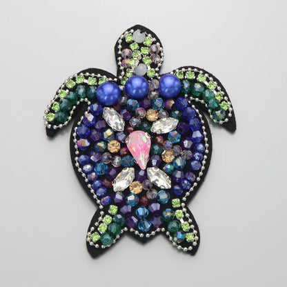 3D Handmade Ocean Animal Patches - Beaded Seahorse Crab Starfish DIY Sewing Accessories & Craft Ornaments