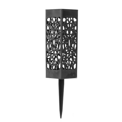 1/2/4PCS Cemetery Vase Decorations – Black Plastic Hollow Flower Holder with Long Spike, 7.28x2.17x2.17 Inch for Grave Markers