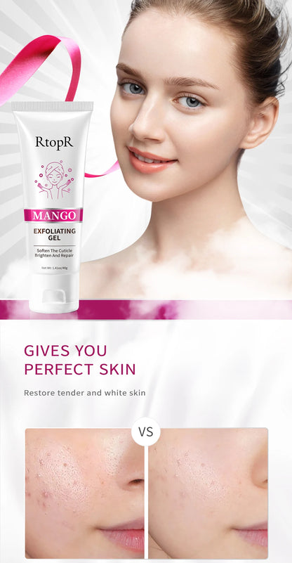 Facial Exfoliating Gel – Whitening, Moisturizing & Repairing Face Scrub Cleanser for Acne and Blackhead Removal Skincare