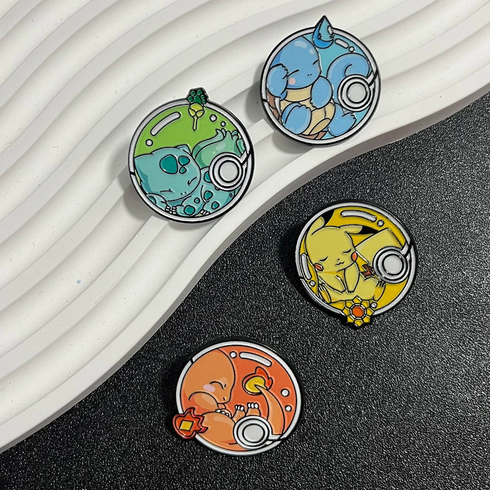4-Piece Anime Elf Enamel Pin Set - Cute Cartoon Brooch Badges for Backpacks, Clothing, and Gifts for Friends