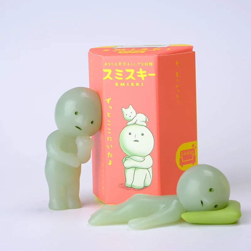 Smiski Living Room Series Luminous Blind Box – Mini Glow-in-the-Dark Doll Ornament for Home Décor & Surprise Gift