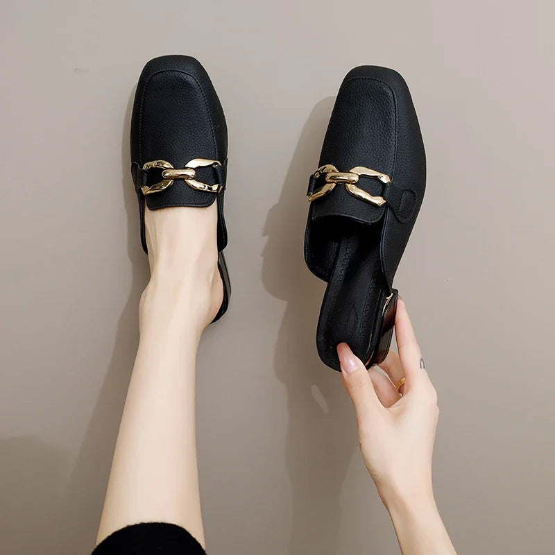 2024 Spring Summer Women’s Straw Mules – Bowknot Round Toe Fisherman Slippers