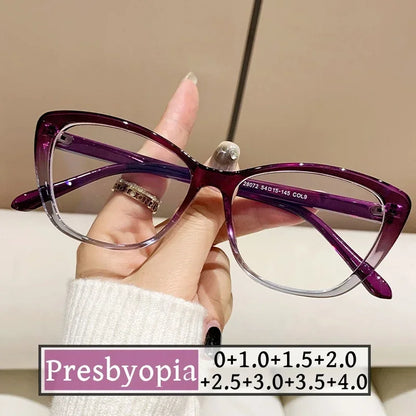 Cat Eye Reading Glasses for Women & Men – Ultra-Light Fashion Eyewear for Farsightedness, Diopter 0 to +4.0