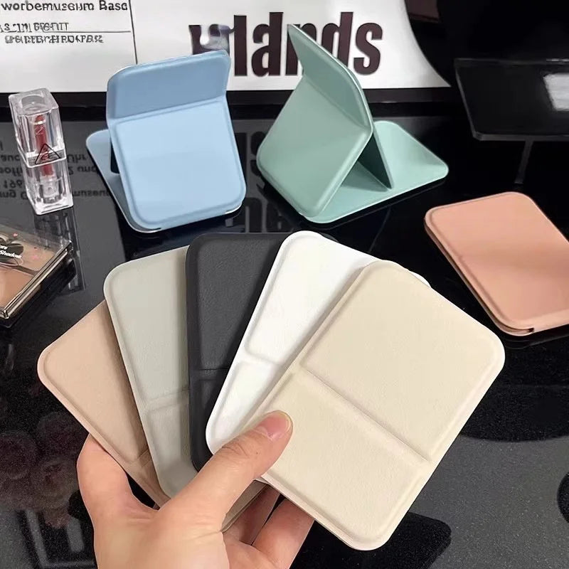 Portable Folding Makeup Mirror - HD Mini Desktop Stand-Up Mirror for Girls, Travel & Daily Beauty