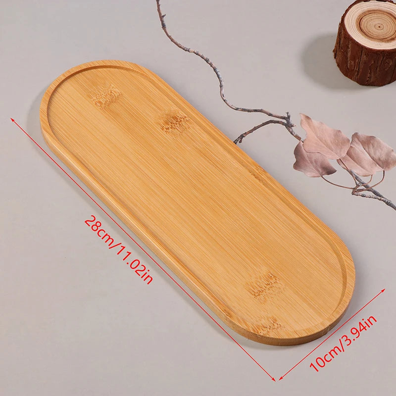 Solid Wood Round Dessert Plate – Japanese-Style Wooden Tray for Snacks, Dried Fruit & Tableware