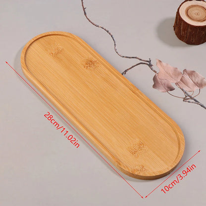 Solid Wood Round Dessert Plate – Japanese-Style Wooden Tray for Snacks, Dried Fruit & Tableware