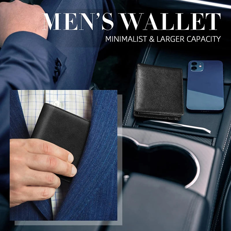 Men’s RFID Blocking Slim Wallet – Multi-Functional Credit Card Holder with 15 Card Slots, Compact Minimalist Wallet for Everyday Use