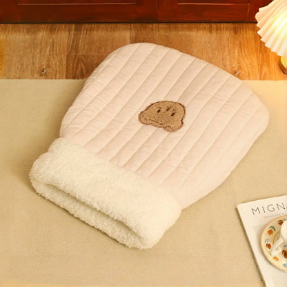 Thermal Plush Cat Cave Bed – Warm Enclosed Snuggle Sack Sleeping Bag for Cats, Hamsters & Small Pets (Winter Cozy Nest)
