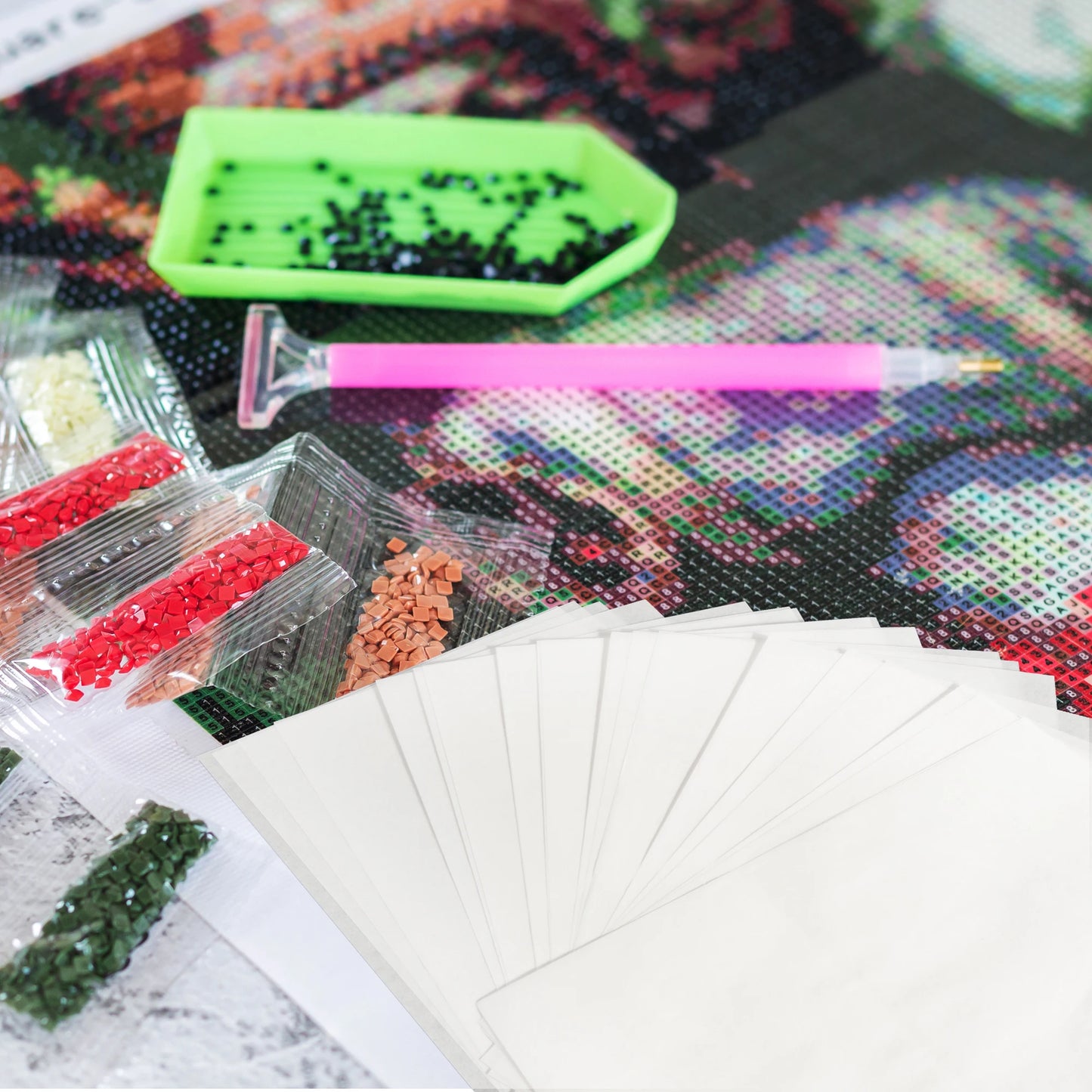 220 Sheets Diamond Painting Paper – Double-Sided Non-Stick Cover Replacement for 5D Diamond Painting Accessories