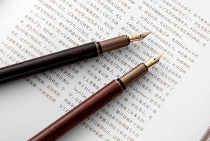 Luxury Retro Wood and Bronze Fountain Pen - 0.5mm Calligraphy Ink Pen for Business, Art, and School, Ideal Student Stationery Gift