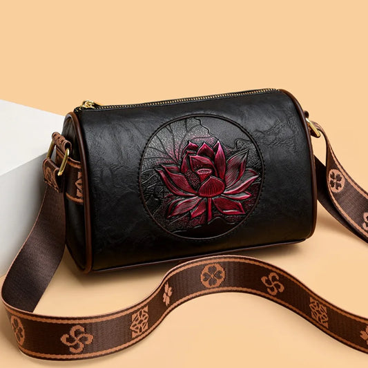 Casual Women’s Handbag – Soft Leather Shoulder & Crossbody Bag, 2024 Fashion Print Messenger Tote Bag Sac A Main