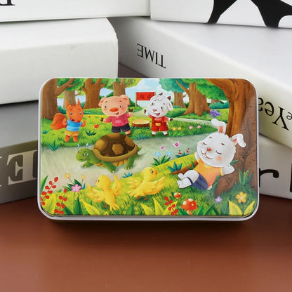 60 Piece Wooden Puzzle Toy Set - Cartoon Vehicle & Animal Jigsaw Educational Learning Gift for Kids