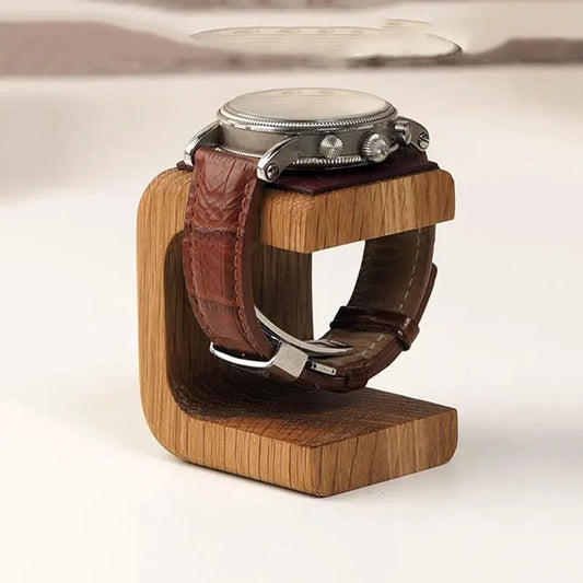 Wooden Watch Holder Stand - Solid Wood Jewelry Organizer Display for Watches Bracelets & Rings