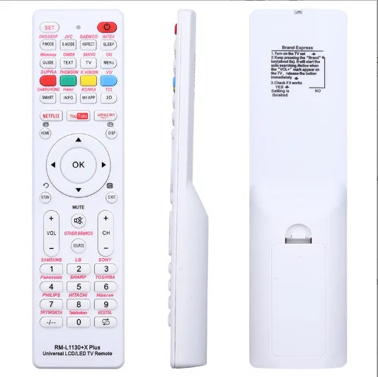 Universal RM-L1130+X Replacement Remote Control – Compatible with RM-L113+12 & RM-L1130+8 Television Models