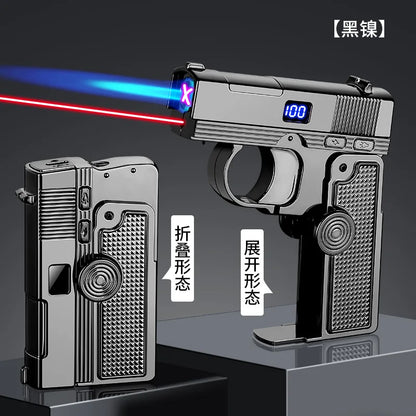 2025 Windproof Dual-Use Laser Lighter – Electric & Gas Multifunctional Metal Lighter for Men
