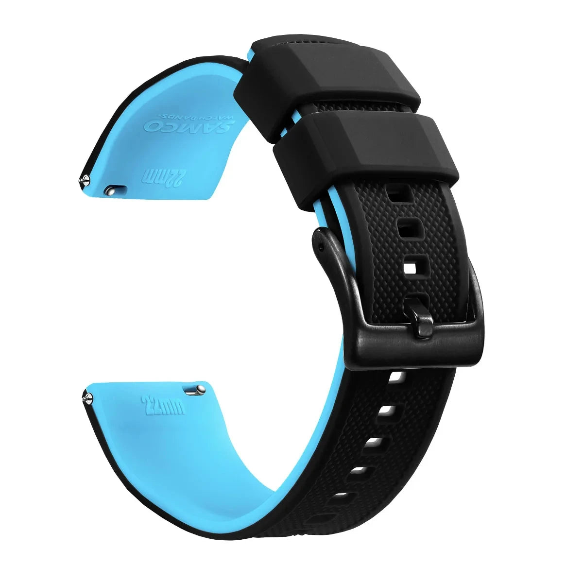 Quick-Release Silicone Watch Band - 18mm, 20mm and 22mm Rubber Replacement Strap for Huawei, Samsung Galaxy and Garmin Watches
