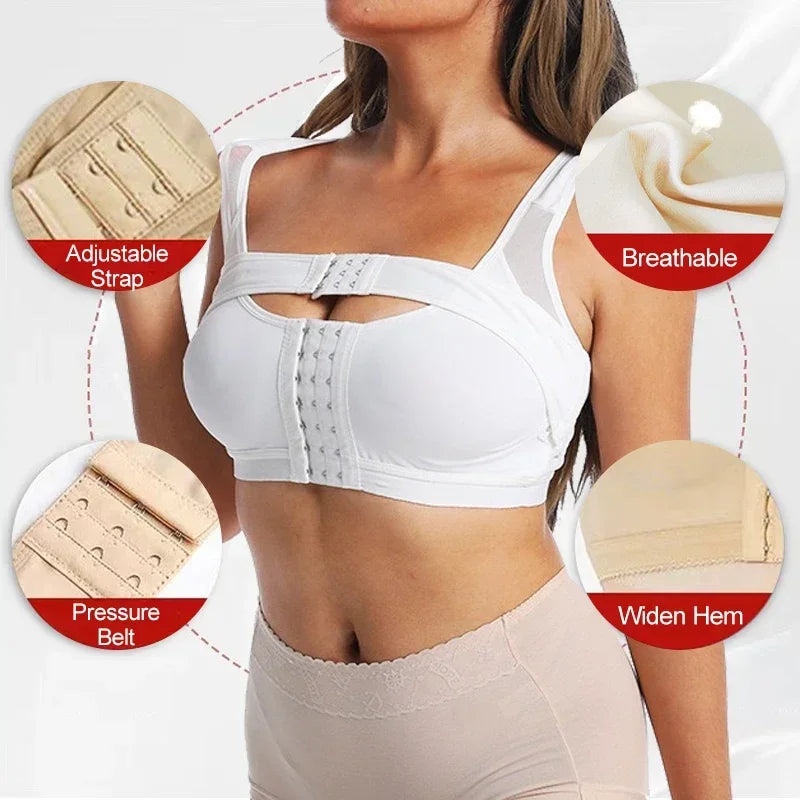 Guudia Front Hook Post-Surgery Bra – Wireless Mastectomy Recovery Bra with Front Closure & Adjustable Straps for Everyday Comfort