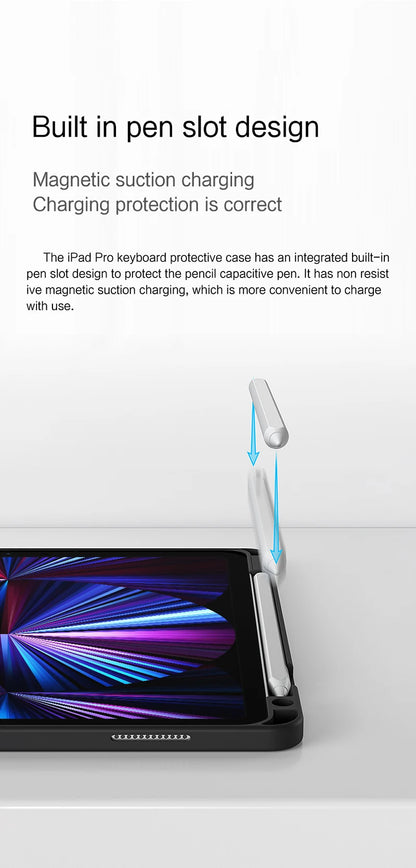 AJIUYU Keyboard Case for iPad Pro 11" & 12.9" (2018-2022) – Backlit Smart Keyboard with TouchPad for iPad Air & 10.2"