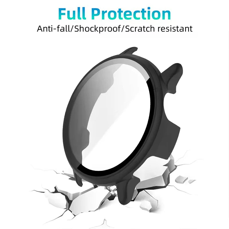 Tempered Glass Screen Protector + Case for Garmin Vivoactive 6 – All-Around Hard Bumper Cover