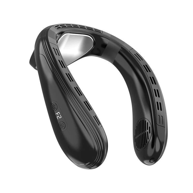 Portable Neck Air Conditioner Fan – Rechargeable Semiconductor Bladeless Wearable Cooling Fan for Outdoor Personal Use