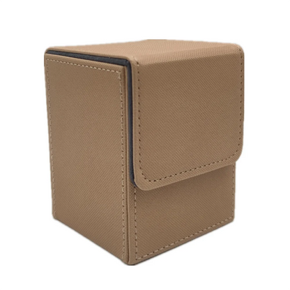 Leather Trading Card Deck Box - Single-Sleeve Storage Case for 100+ Cards