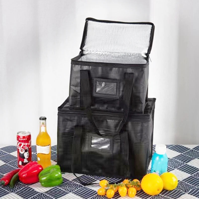 Portable Large Insulated Food Delivery Bag – Thermal Pizza & Takeaway Cooler, Warm Food Storage Tote for Camping, Picnic & Drink Carrier Bag