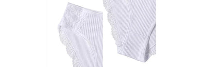 Floral Lace Cotton Women’s Panties - Comfortable Briefs, Solid Color Underwear, 3PCS/Set, Sizes M-XXL