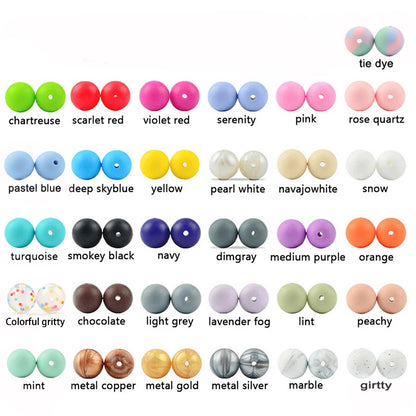 LOFCA Silicone Round Beads 20pcs - 9/12/15mm DIY Jewelry Making Beads for Bracelets, Keychains & Necklaces