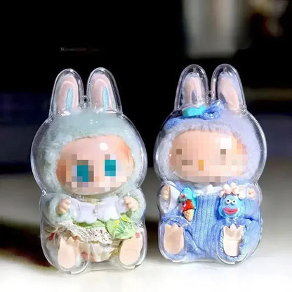 Labubu Blind Box Protective Cover — Thickened Transparent Dust Bag for Pendant Dolls, Vinyl Doll Storage (1-4PCS)