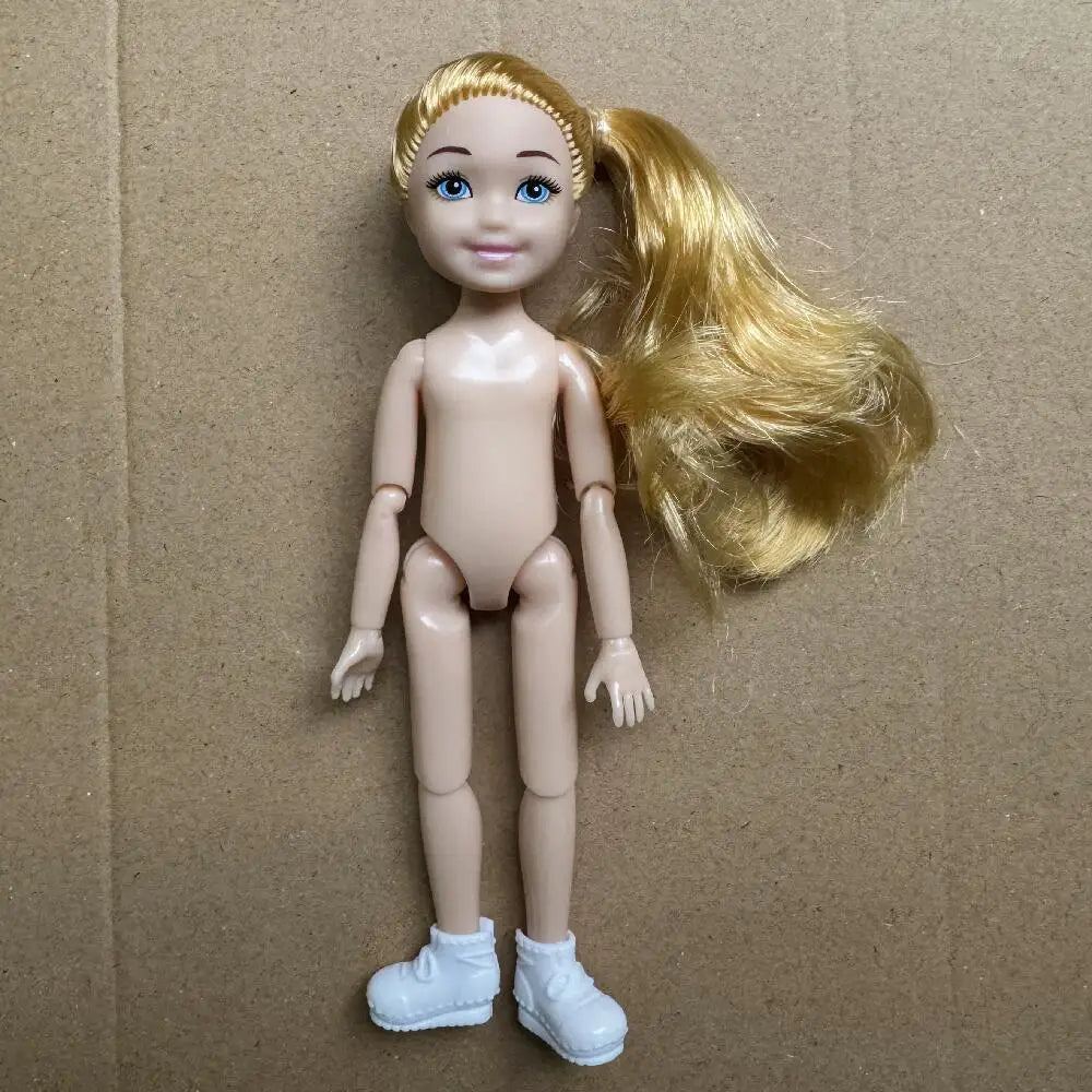 14cm Little Kelly Movable Doll — 5-Inch 1/12 BJD Reborn Toy for Boys & Girls, Dark/Light Skin, White, Blonde & Black Hair