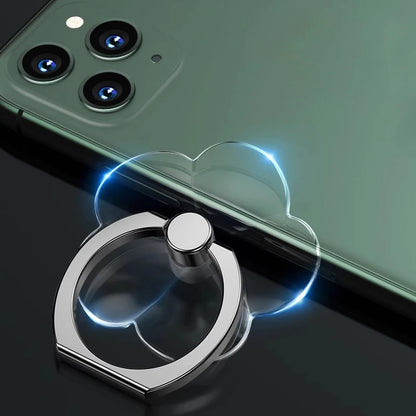 360° Rotating Finger Ring Transparent Phone Holder Stand – Clear Finger Grip Kickstand Compatible with iPhone Cases for Secure Hands-Free Viewing