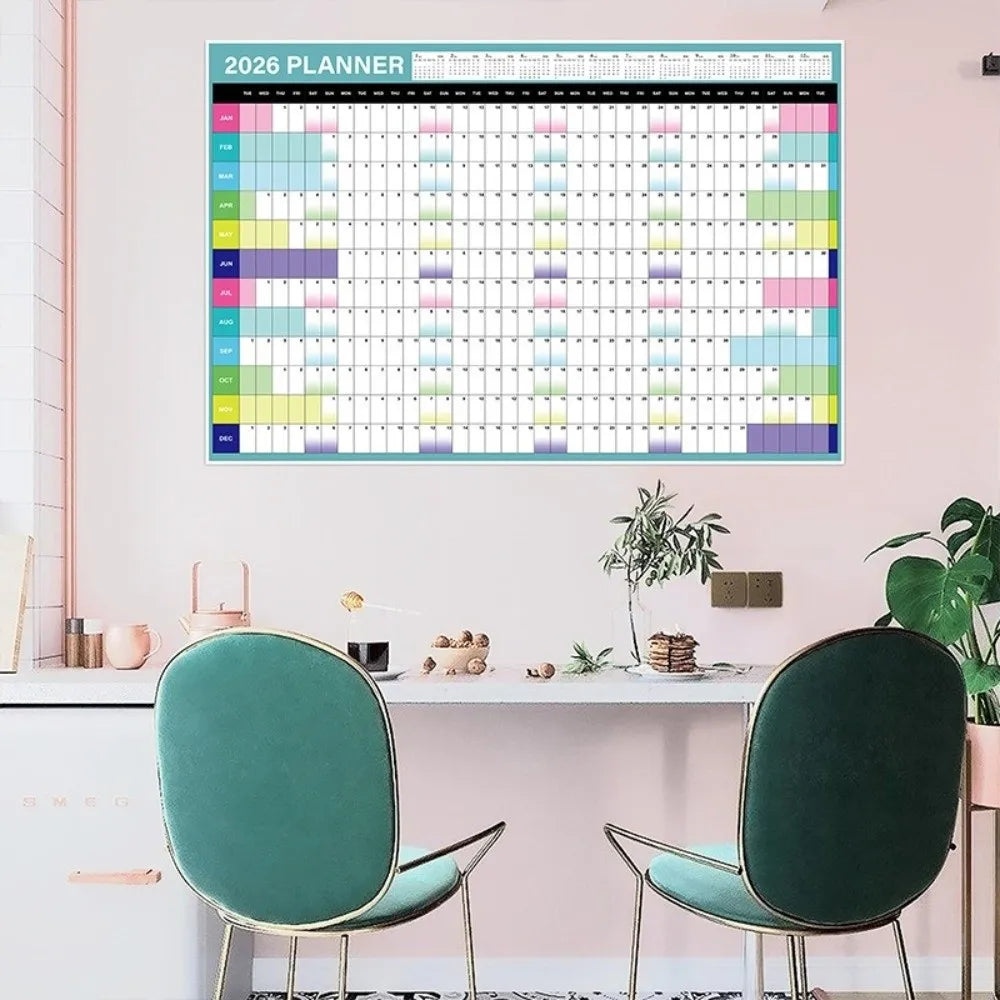 2026 Wall Calendar Planner - Annual Schedule Organizer with To-Do List Memo Pad & Agenda Tracker