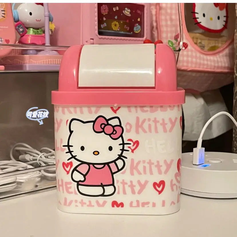 New Sanrio Hello Kitty Kawaii Dustbin – Trash Can for Living Room, Bedroom & Toilet