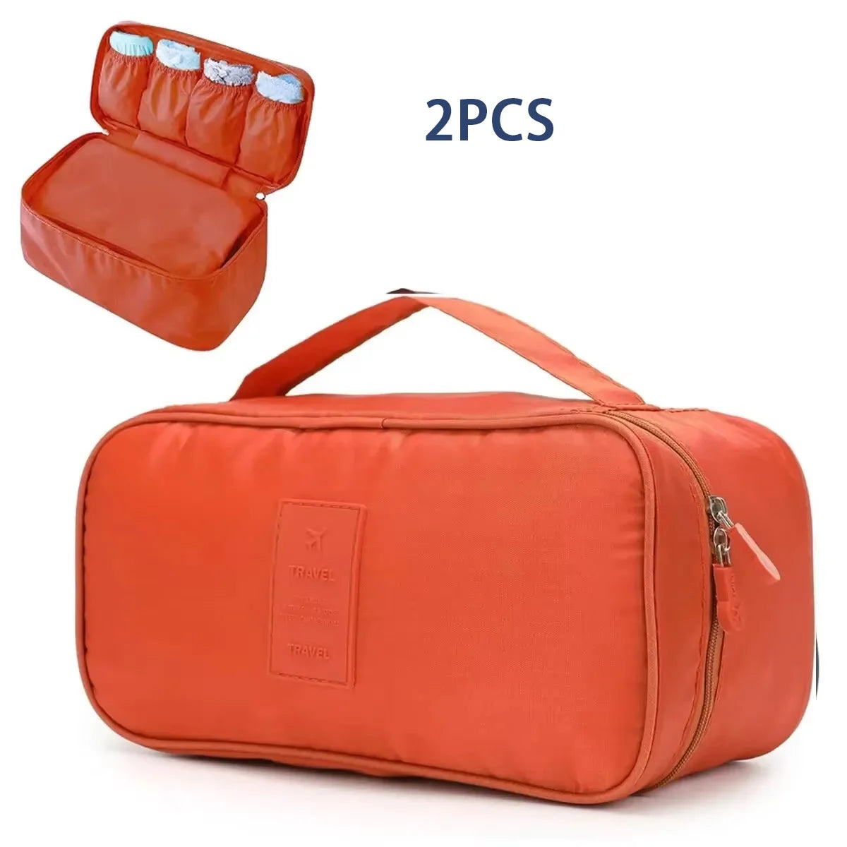 Portable Travel Organizer Bag - Multi-Function Bra Underwear Storage Case and Cosmetic Toiletry Pouch for Outdoor Trips