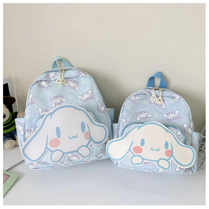 Anime Cartoon Kuromi, Melody & Cinnamoroll Backpack – Kawaii Canvas Schoolbag for Boys & Girls, Hello Kitty Fashion Kids Backpack