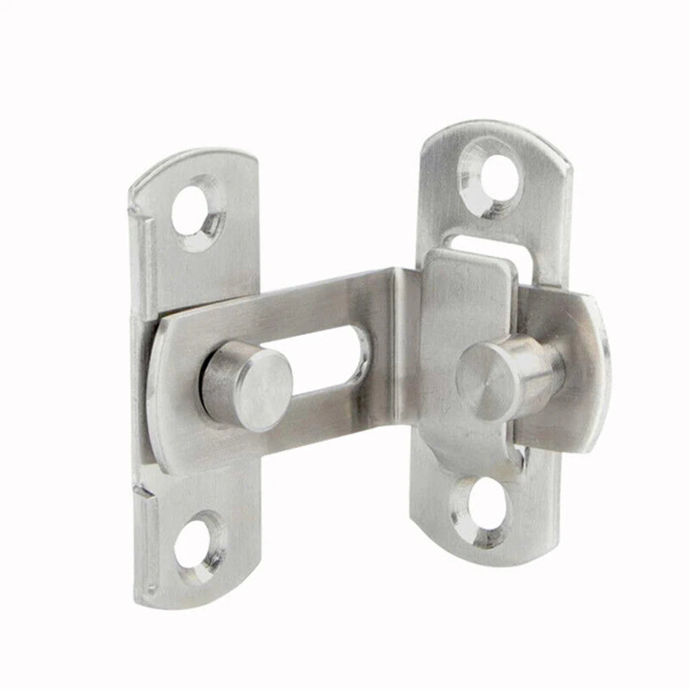 Stainless Steel 90 Degree Door Lock Guard Latch Bolt - Toggle Latch for Sliding Barn Doors, Wine Cabinets, and Closets - Right Angle Lock