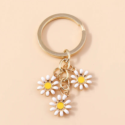 Sakura Flower Enamel Keychain - Colorful Cute Key Ring Handbag Accessory Gift for Women & Girls