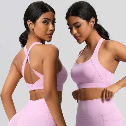 Women Fitness Yoga Sports Bra – Sexy Push Up Beauty Back Crop Top for Running, Workout & Active Wear