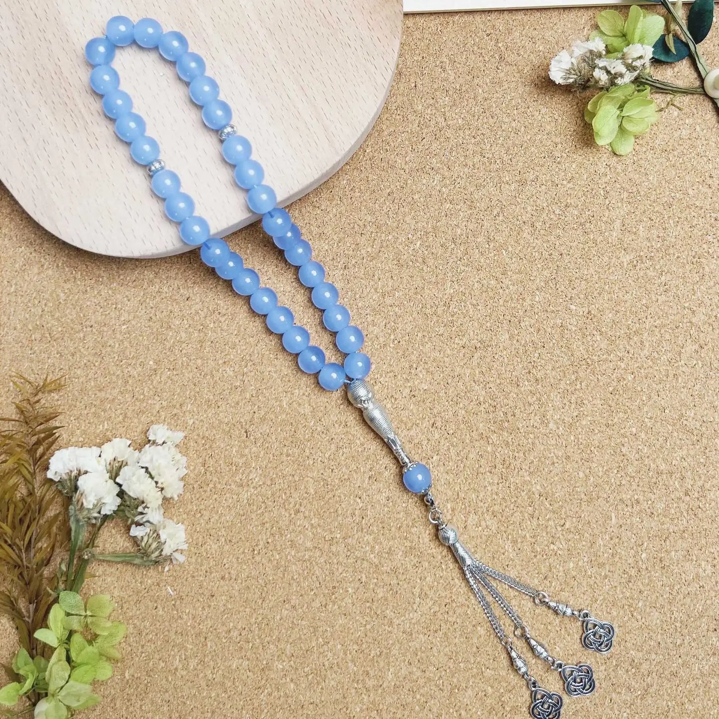 10mm 33pcs Glass Tassel Islamic Rosary Bracelet – Turkish Muslim Tasbih Prayer Beads Jewelry for Women Allah Mohammed Spiritual Gift