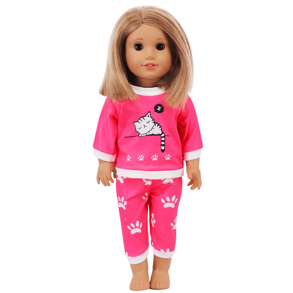 15-Style Doll Pajamas & Nightgowns – Cute Patterns for 18-Inch American & 43cm Born Dolls, Doll Accessories Toy