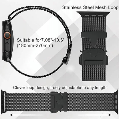 Titanium 1:1 Milanese Strap for Apple Watch Ultra 49mm – Compatible with iWatch Series 10 9 8 7 6 SE 5 4 3, 46mm 45mm 44mm 42mm