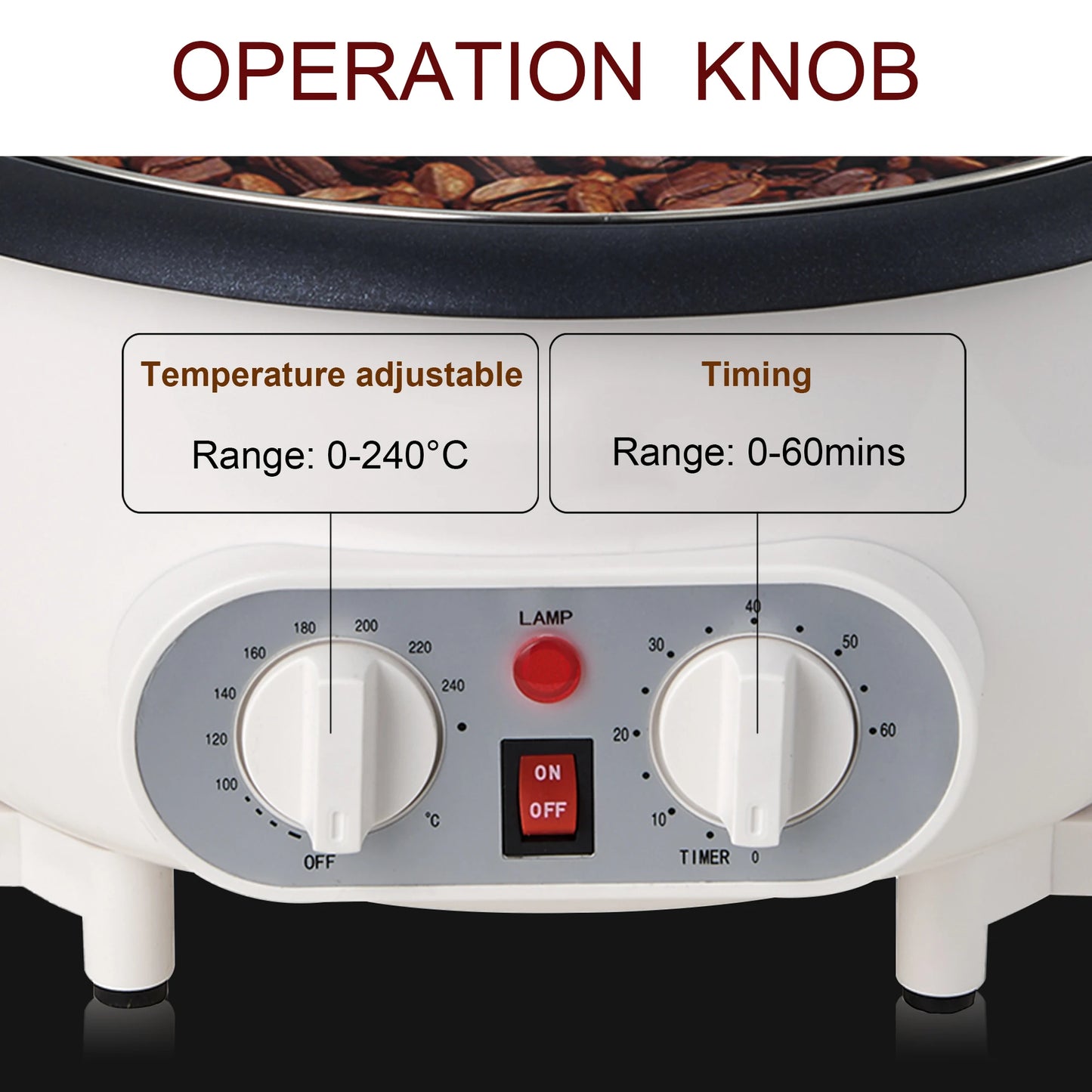 Electric Coffee Bean Roaster – Multi-Purpose Roasting Machine for Coffee, Peanuts, Popcorn, and Grains