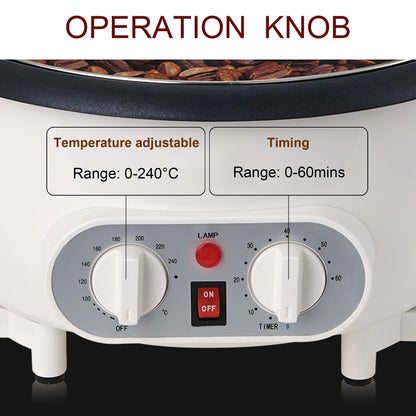 Electric Coffee Bean Roaster – Multi-Purpose Roasting Machine for Coffee, Peanuts, Popcorn, and Grains