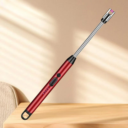 Type-C Rechargeable 360° Curved Windproof Plasma Lighter – Flameless USB BBQ & Kitchen Candle Ignition Electric Arc Lighter