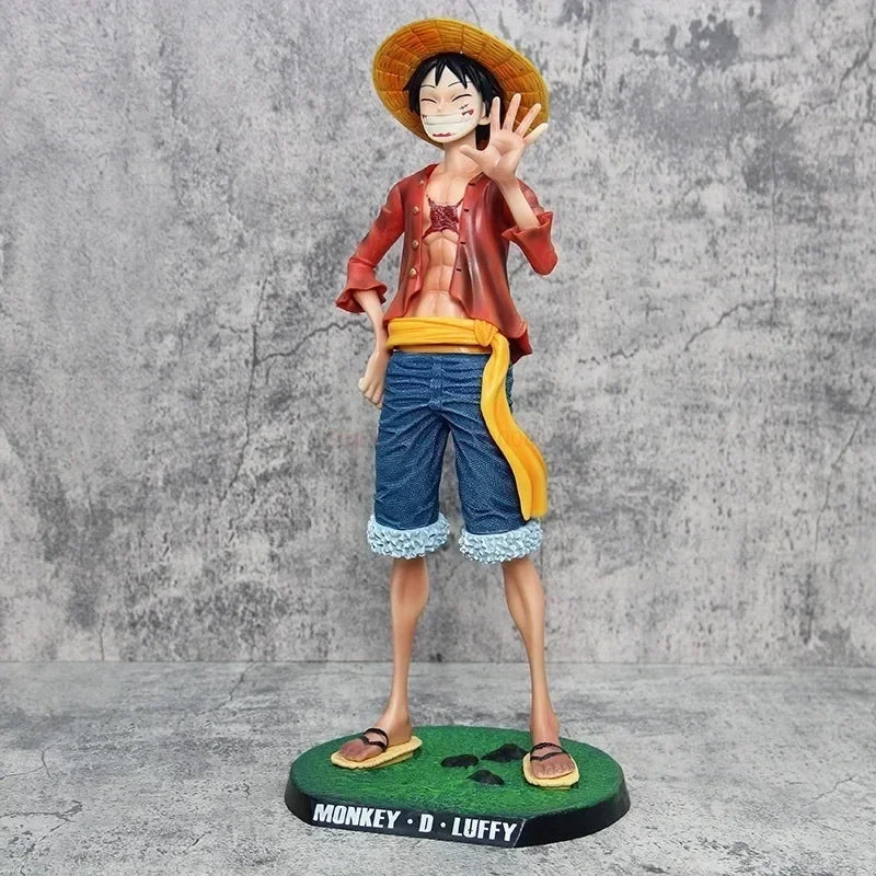 One Piece 42.5cm Straw Hat Monkey D. Luffy Figure – 1/4 Scale Large Smiley Anime Statue, Decorative Doll Toy Gift