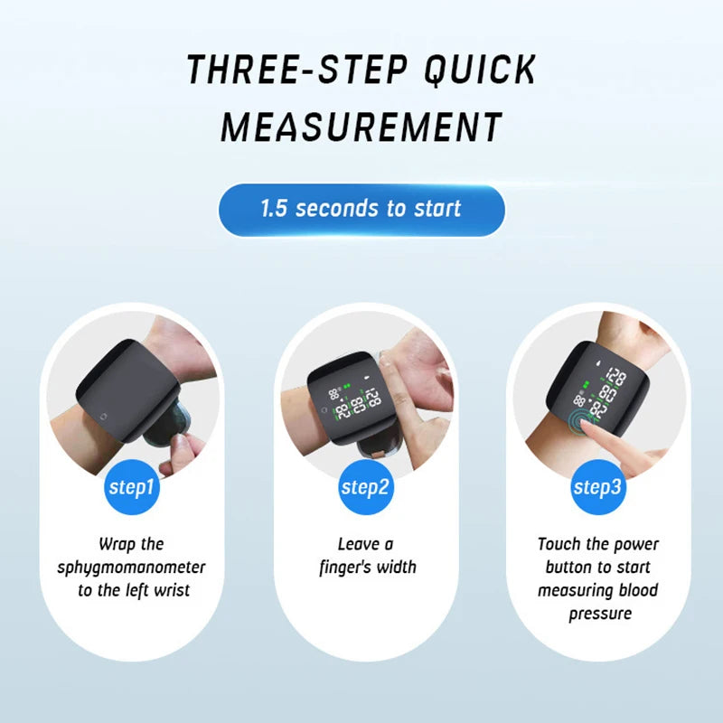 Digital Wrist Blood Pressure Monitor – Automatic Medical BP Monitor with Pulse Rate Measurement and Digital Display